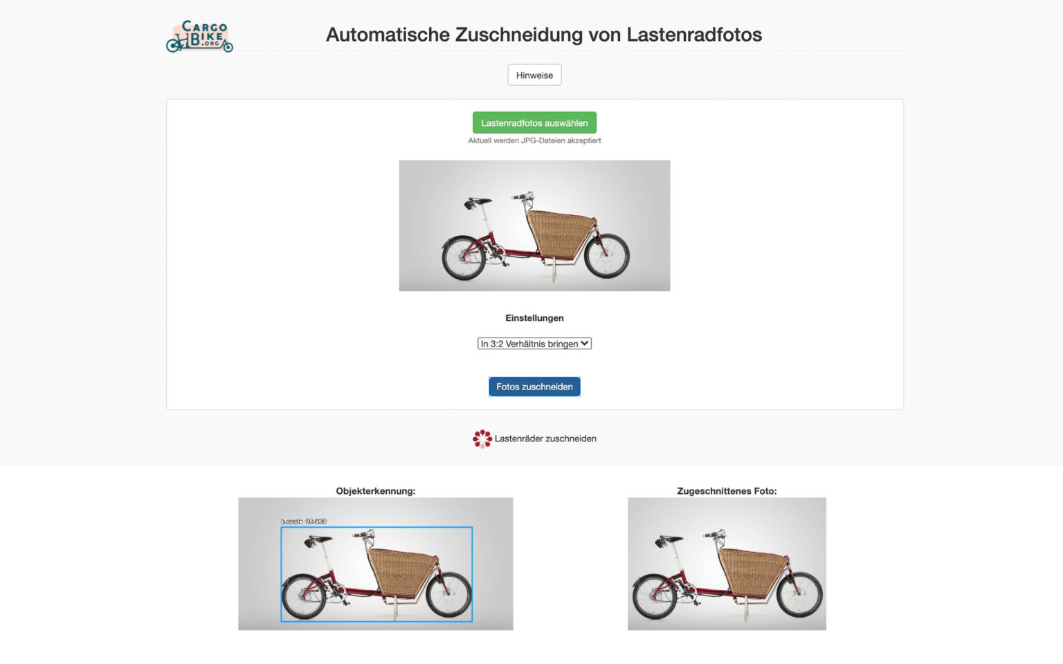 Cargobike.org - Bildverarbeitung
